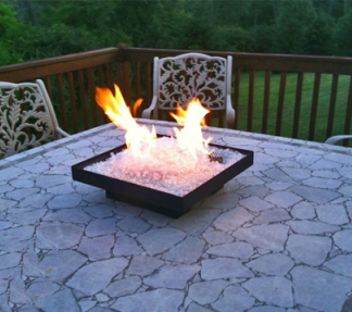 Portable natural gas outdoor Fire Pit safe for Fireglass