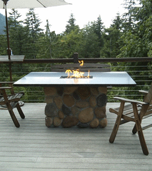 Portable Fireglass Fire pit Propane or Natural Gas