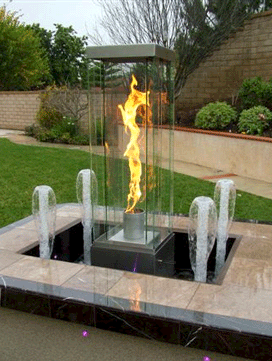 Outdoor recreational fire in glass VORTEX 